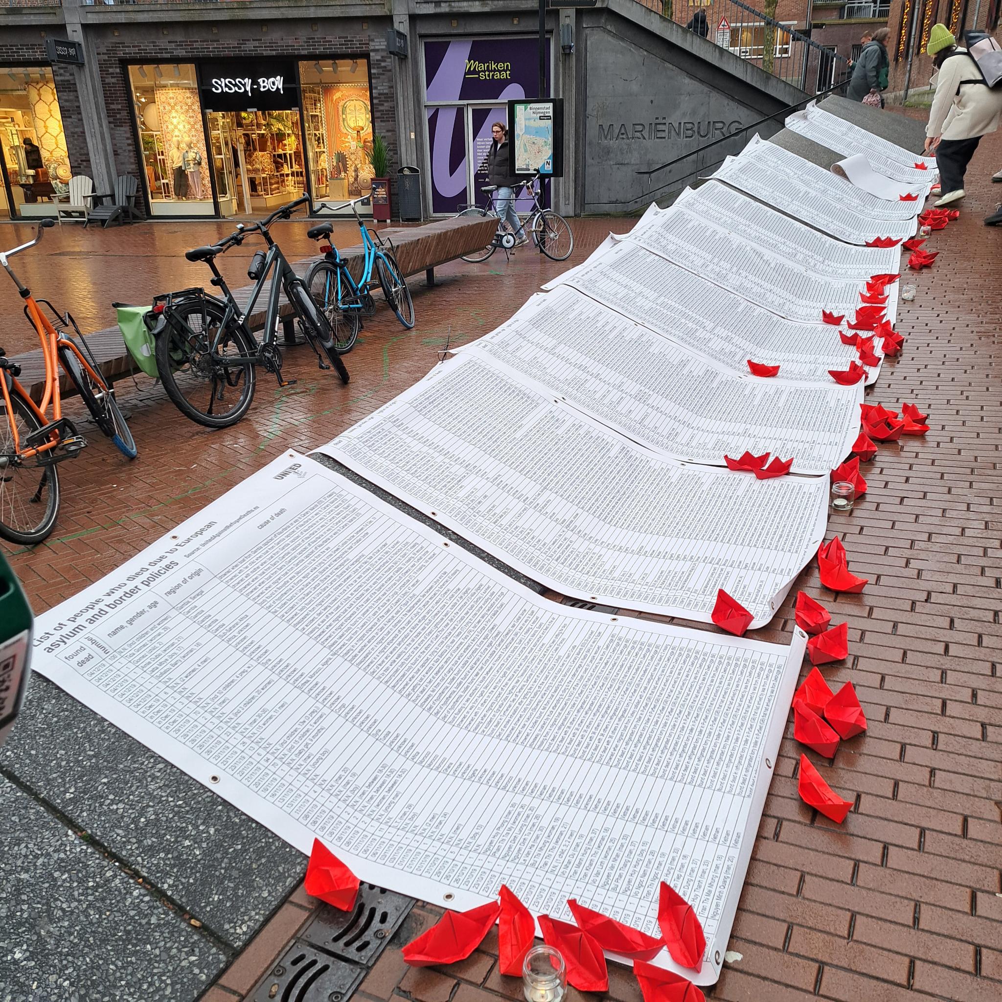 Lijsten met namen van mensen die overleden of vermist zijn aan de grenzen van de EU.